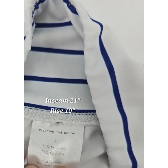 KIAVA Clothing 
Blue and White Striped Lux Cropped - Picture 2 of 7